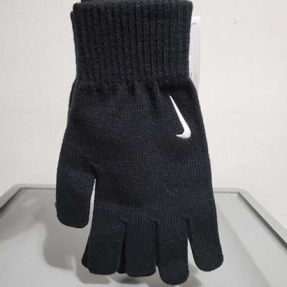 Nike Unisex Sz LARGE/XLARGE Swoosh Knit Gloves Black NWT - Picture 4 of 7